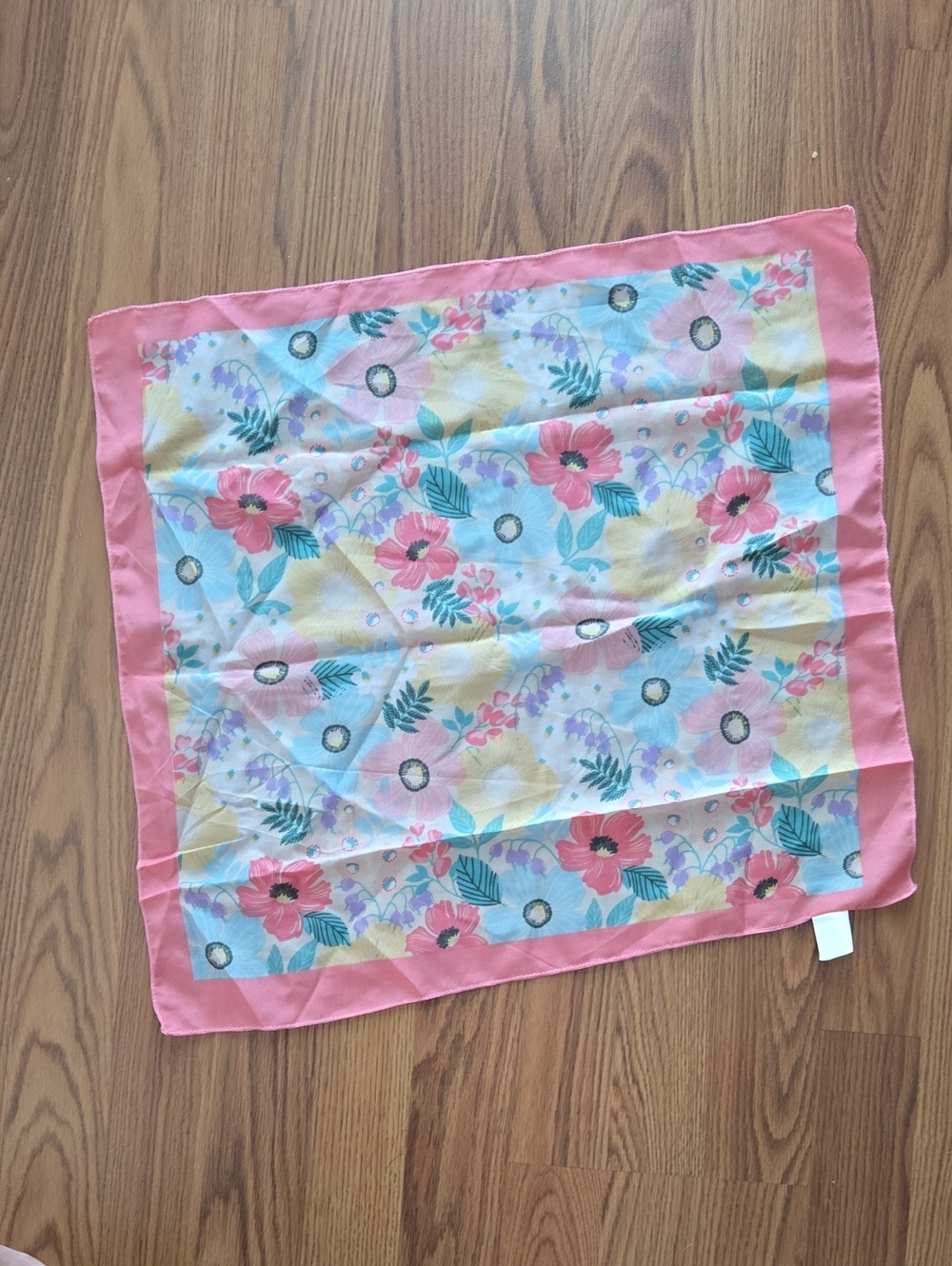 Floral Pink Border Decorative Bandana